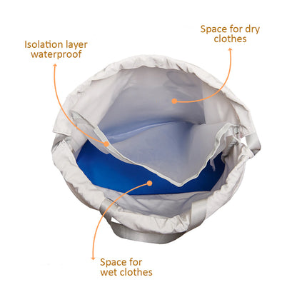 Sunveno Sling 3D School /Swimming Bag With Shoe Compartment (Blue)