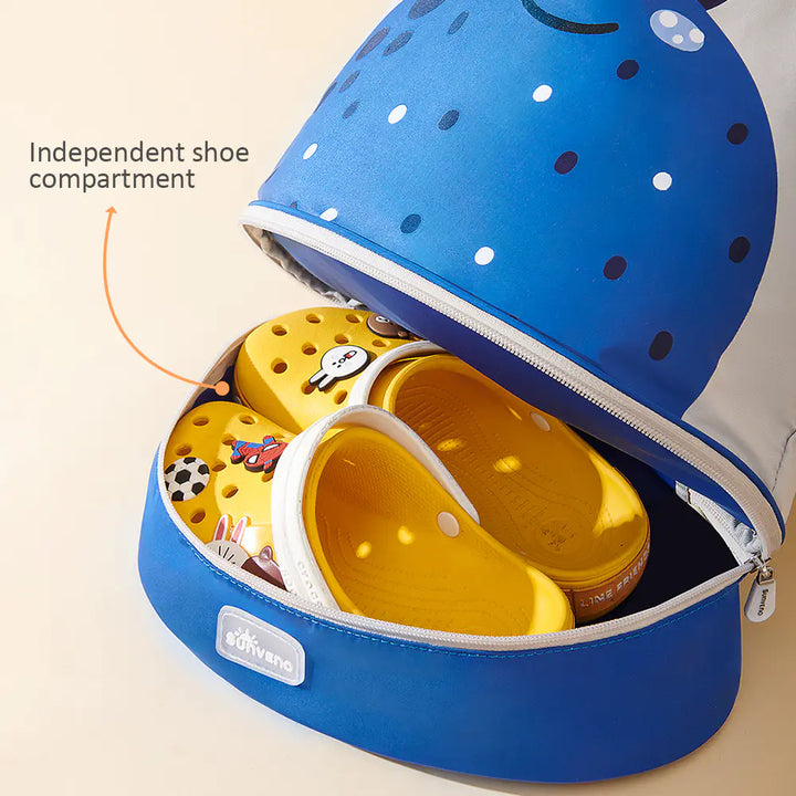 Sunveno Sling 3D School /Swimming Bag With Shoe Compartment (Blue)