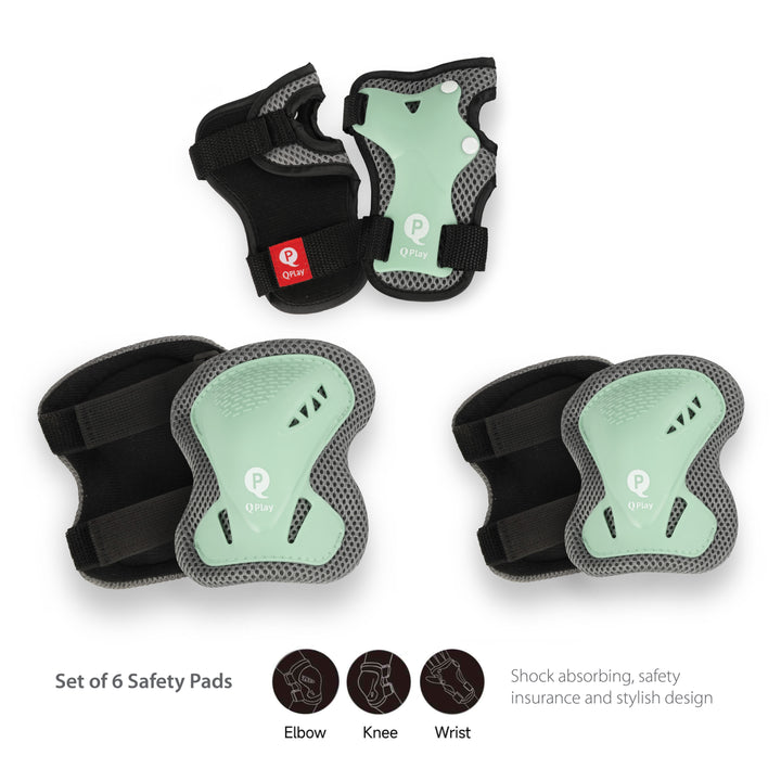 Qplay Kids Sports Safety Gear Set Elbow, Knee & Wrist Guards
