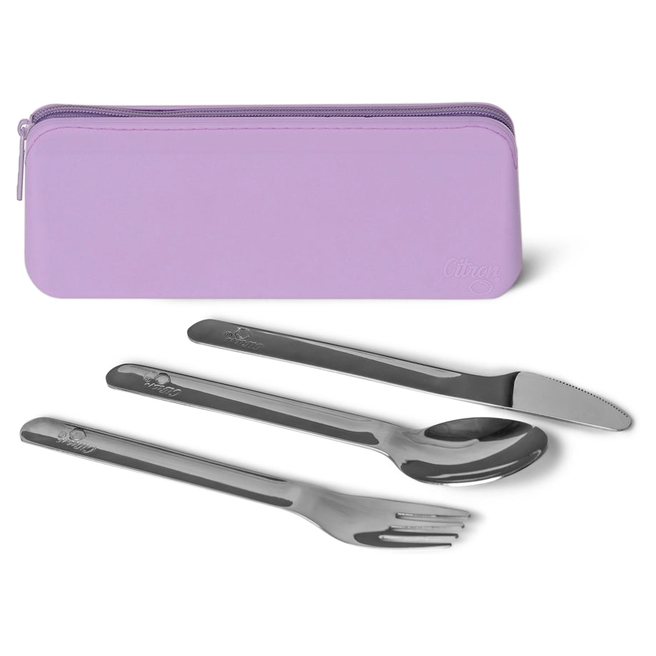 Citron SS Cutlery with Pouch (Purple)