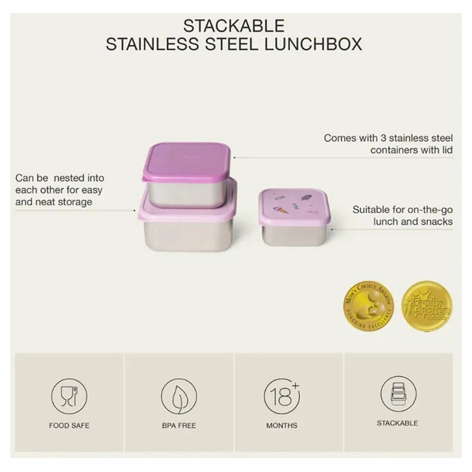 Citron Stainless Steel Stackable Lunchbox (Stormy Unicorn)
