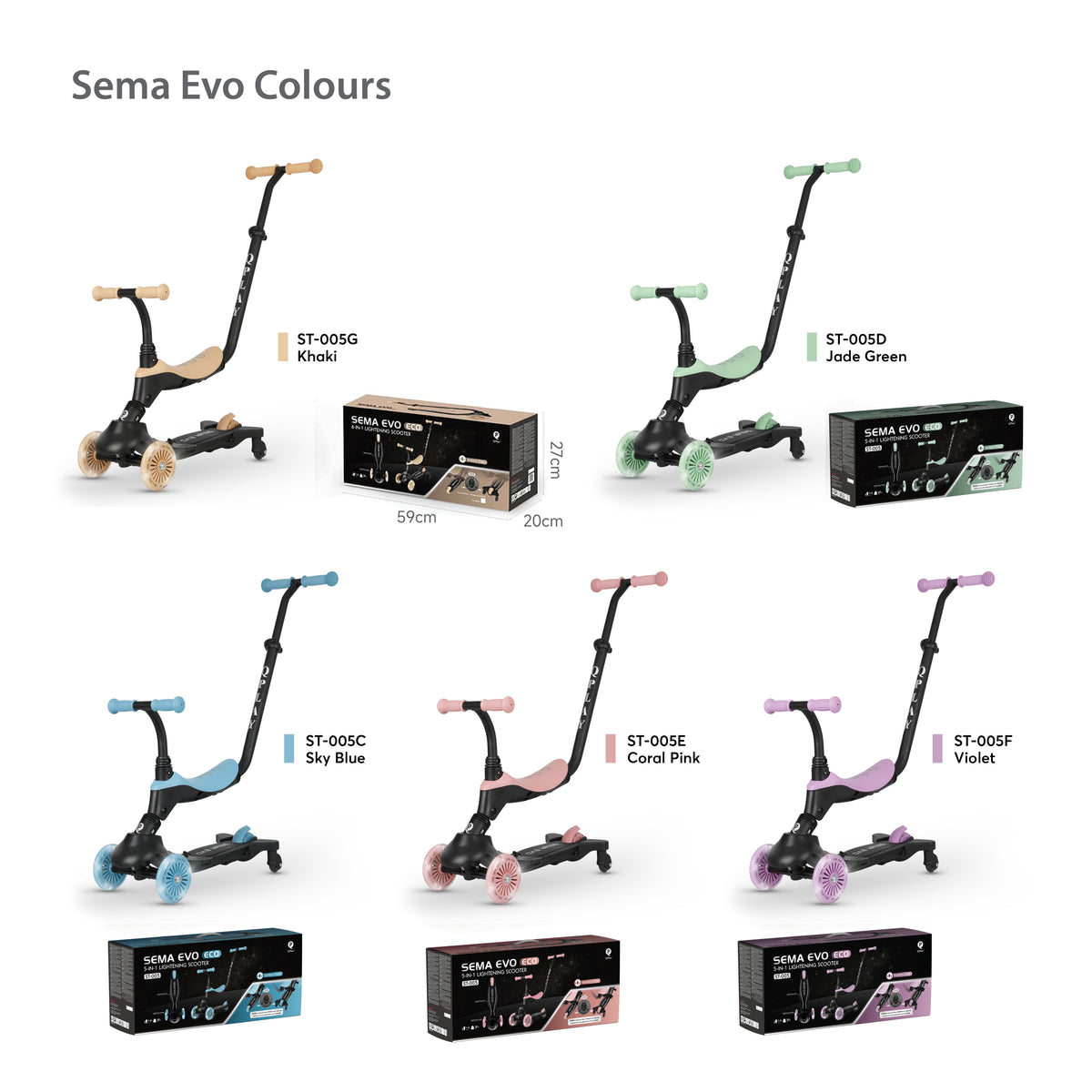 Qplay Sema Evo 5In1 Lightening Scooter