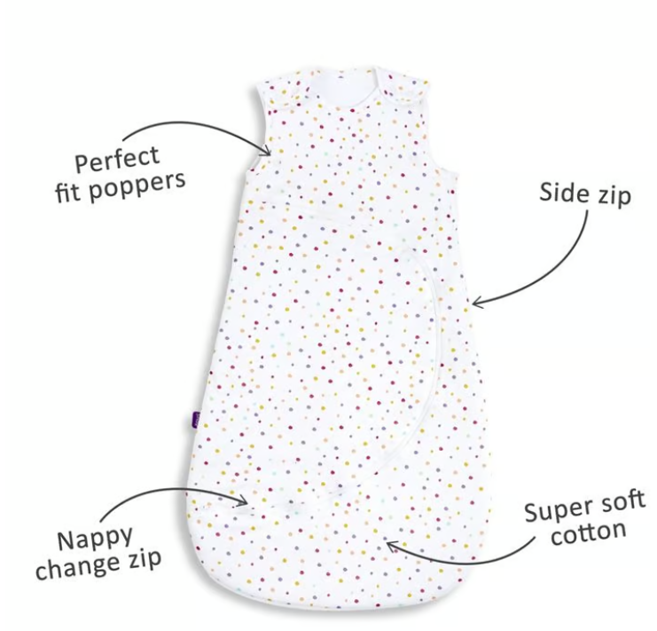 SnuzPouch 2.5 Tog Sleeping Bag 0–6 Months (Multi Spot)