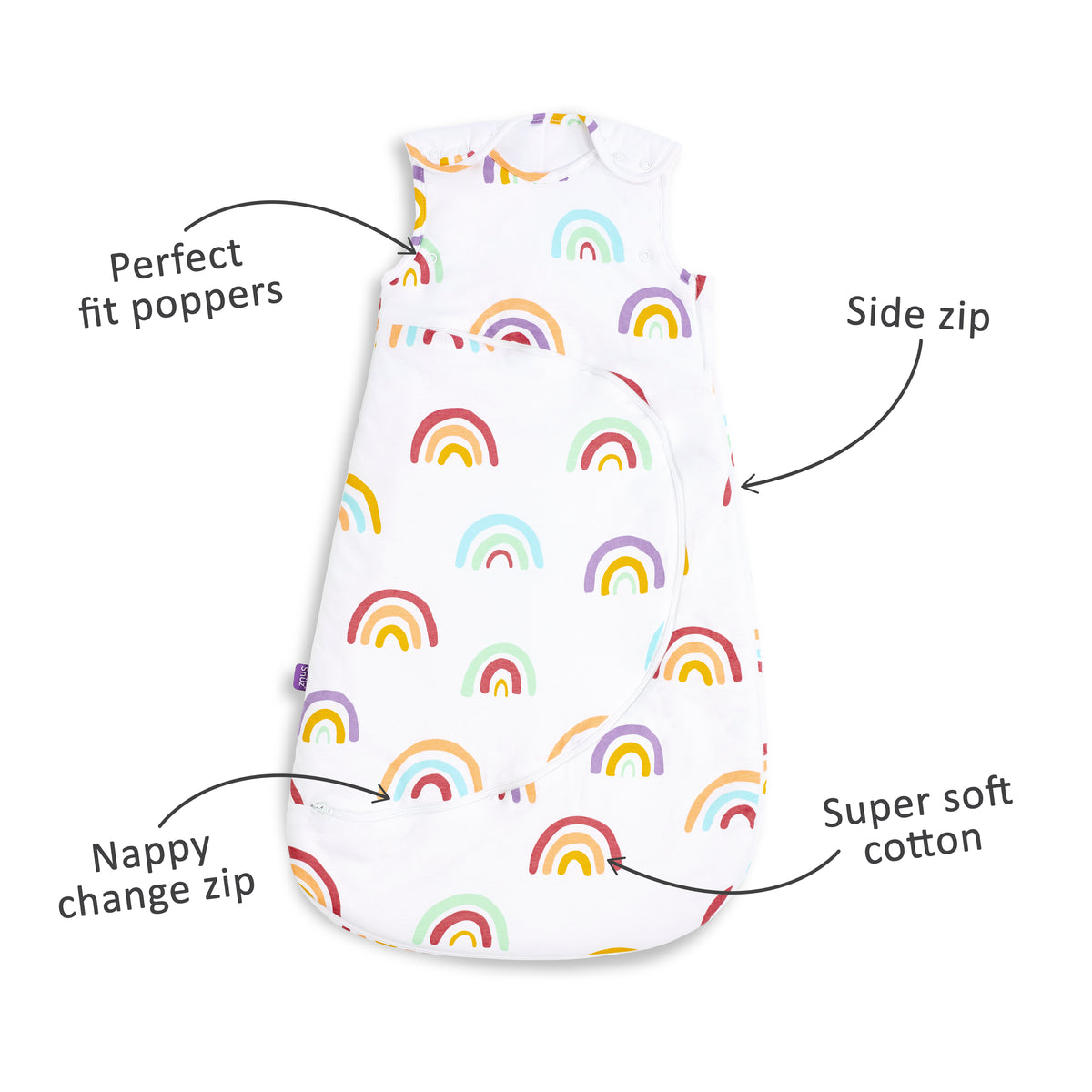 SnuzPouch 2.5 Tog Sleeping Bag 0–6 Months (Grey Star)