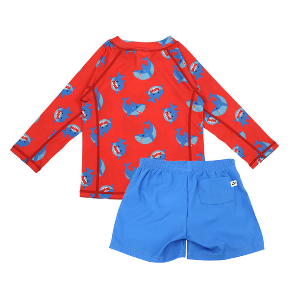 Zoocchini Rashguard Swim Top & Swim Short Sets Sherman the Shark