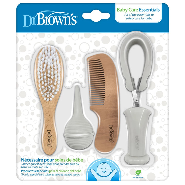 Dr Browns Baby Care Kit Brush Comb Nasal Aspirator Nail Scissors w/ Holder