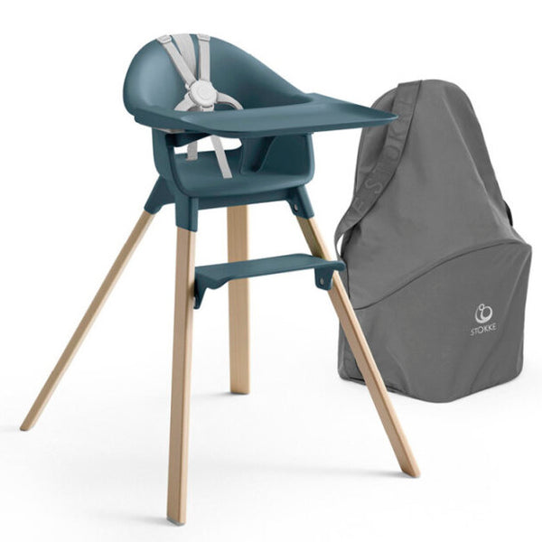 Stokke Clikk Highchair (Fjord Blue) + Travel Bag (Dark Grey)