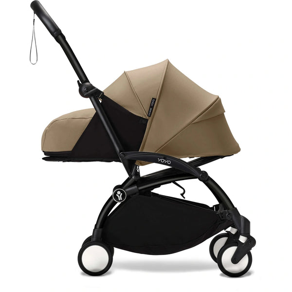 عربة أطفال Stokke YOYO3 0+ - إطار أسود مع حقيبة للأطفال حديثي الولادة 0+