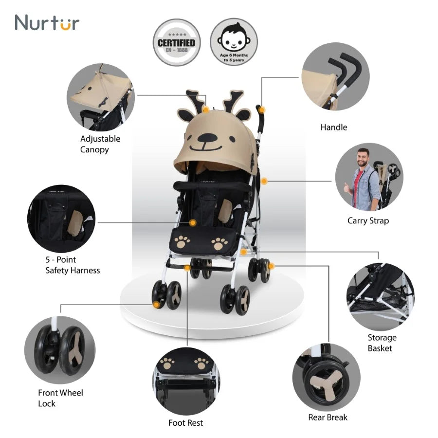Nurtur - Luca Lightweight Stroller (Beige)