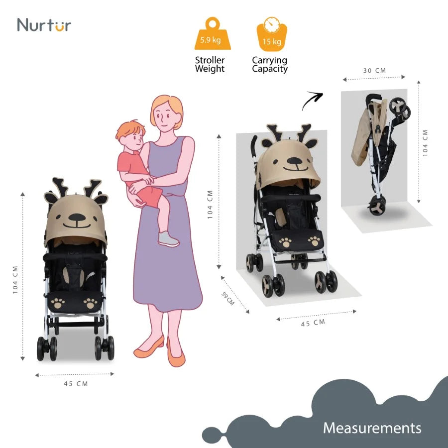 عربة أطفال خفيفة الوزن Nurtur Luca (بيج) عربة أطفال خفيفة الوزن Nurtur Luca (بيج)