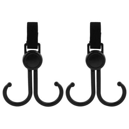 Sunveno 360° Universal Multipurpose Stroller Hook Pack of 2 (Black)