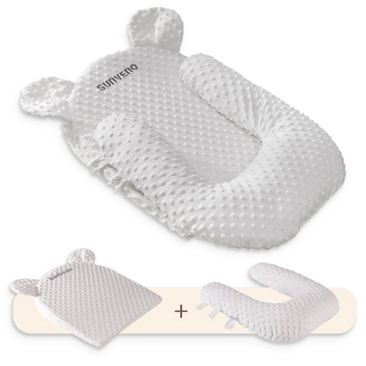 Sunveno Portable Baby Anti-spill Milk U Shape Pillow w/ 10° Slope pad