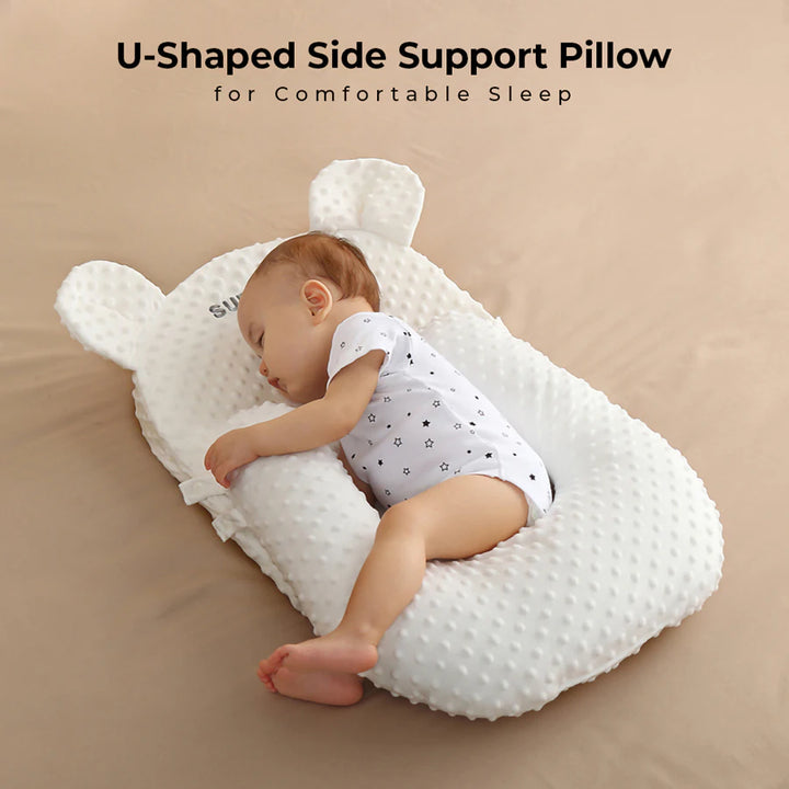 Sunveno Portable Baby Anti-spill Milk U Shape Pillow w/ 10° Slope pad