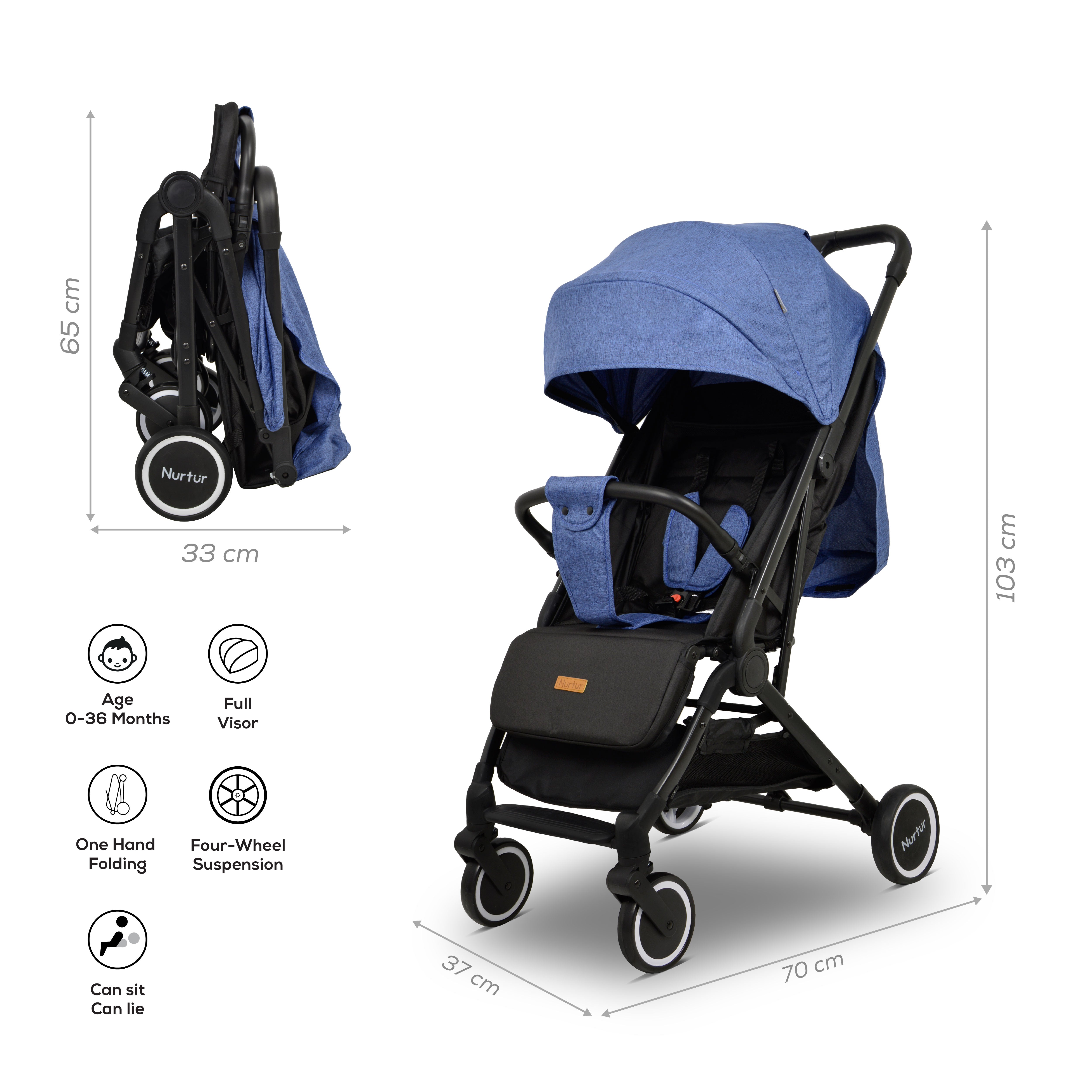 Nurtur - Bravo Travel Stroller (Blue)
