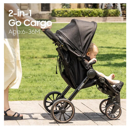 Qplay Go Cargo 2 In 1 Wagon & Stroller (Black)