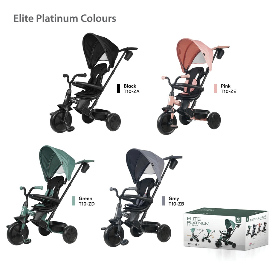 Qplay Elite Platinum 6 In 1 Tricycle For Kids (Grey)