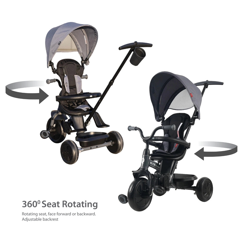 Qplay Elite Platinum 6 In 1 Tricycle For Kids (Grey)