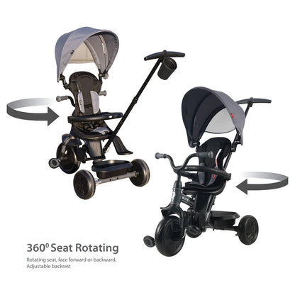 Qplay Elite Platinum 6 In 1 Tricycle For Kids (Grey)