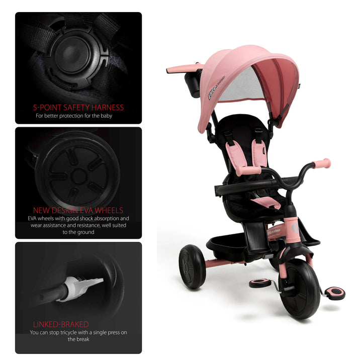 Qplay Elite Platinum 6-In-1 Tricycle For Kids