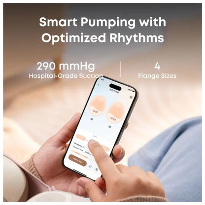 مضخة الثدي الكهربائية القابلة للارتداء Eufy E20 بدون استخدام اليدين، مزدوجة (أبيض)
