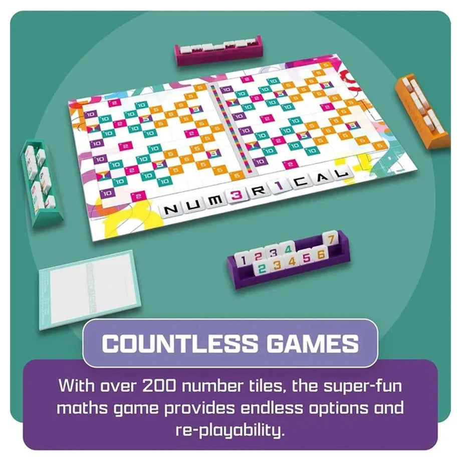 Tomy Games Numerical – Number Blocks Sequence Strategy Board Game for 2–4 Players