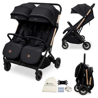 Neobreez Twinex Auto Fold Double Stroller (Black)