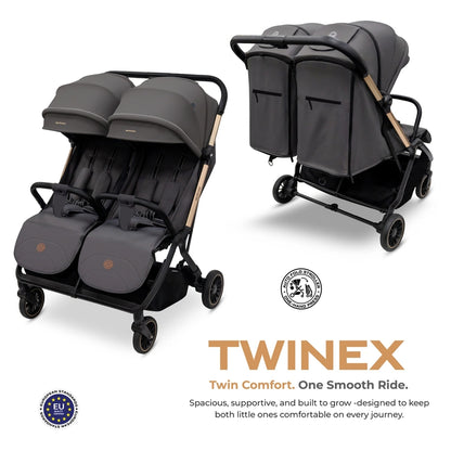 Neobreez Twinex Auto Fold Double Stroller (Grey)