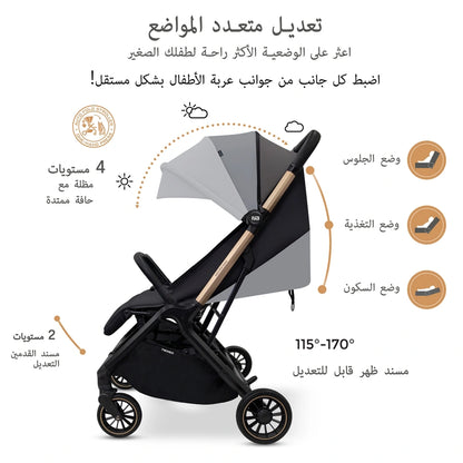 Neobreez Twinex Auto Fold Double Stroller (Grey/Black)