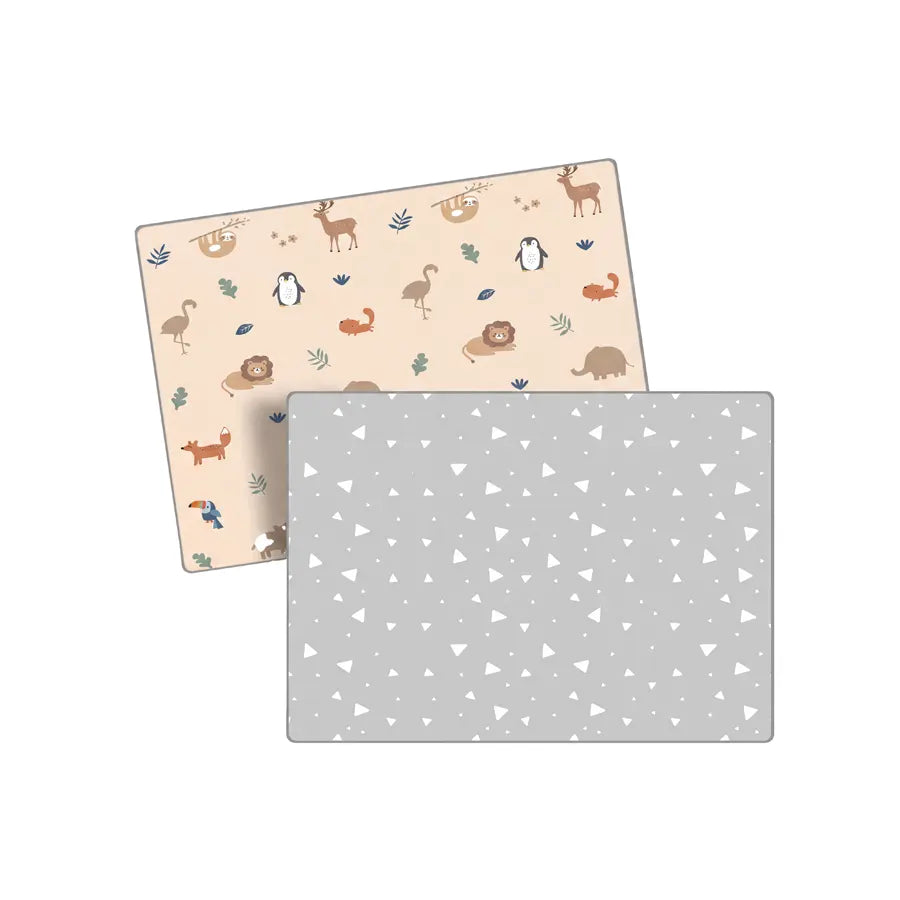 Snuggle Reversible Crawling Mat with Fence (Animals)