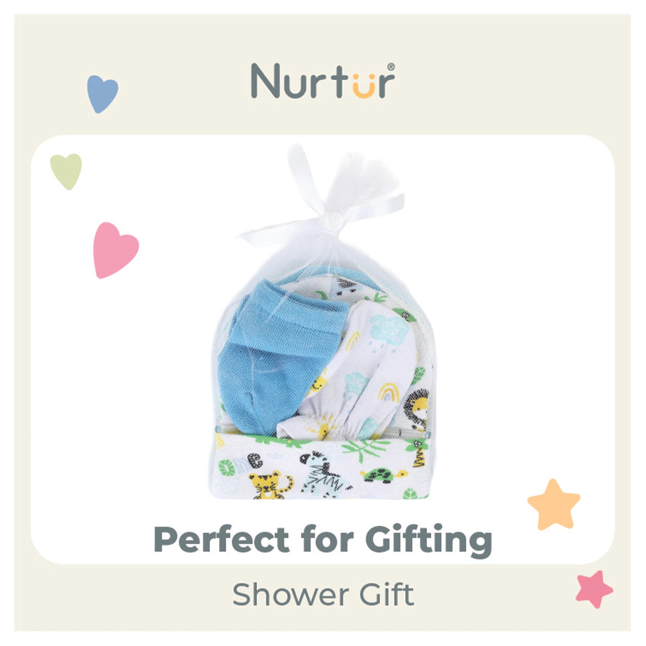 Nurtur 2-Set Newborn Essentials Gift Bag Hats Mittens & Socks (M1)