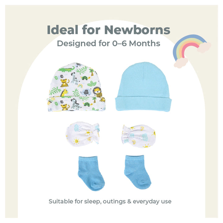 Nurtur 2-Set Newborn Essentials Gift Bag Hats Mittens & Socks (M1)