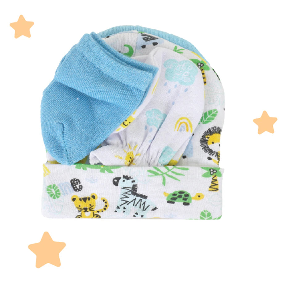 Nurtur 2-Set Newborn Essentials Gift Bag Hats Mittens & Socks (M1)