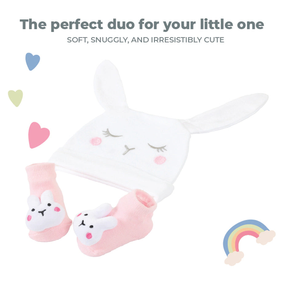 Nurtur Baby Hat & Socks Set Soft Cotton Essential (M1)