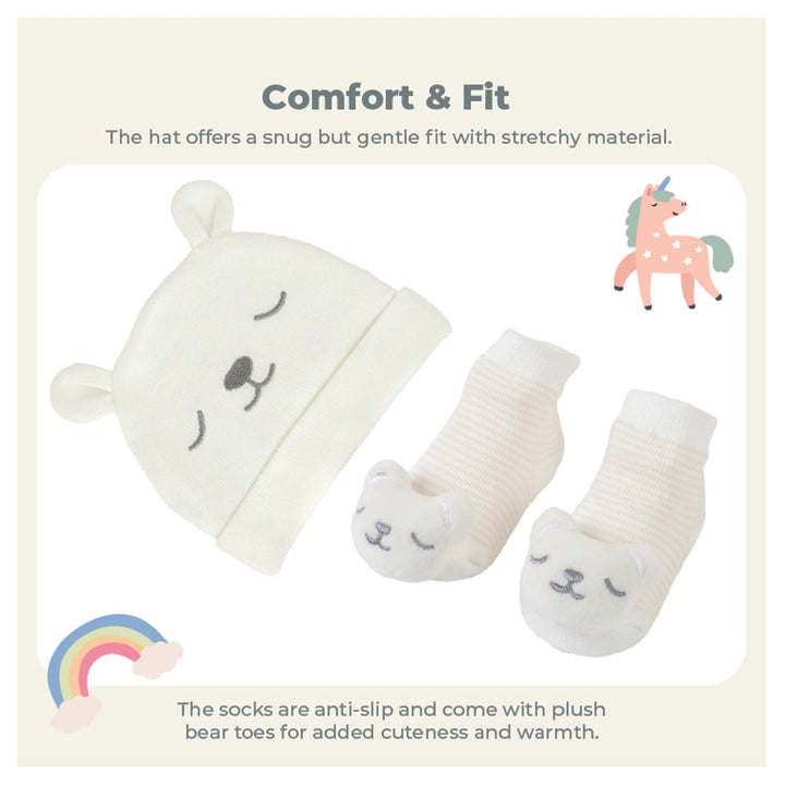 Nurtur Baby Hat & Socks Set Soft Cotton Essential (M2)