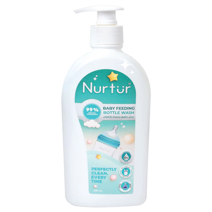 Nurtur Organic Baby Bottle & Accessories Liquid Cleanser Alcohol-Free, 500ml (2 Pack)