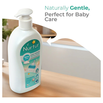 Nurtur Organic Baby Bottle & Accessories Liquid Cleanser Alcohol-Free,500ml (2 Pack)
