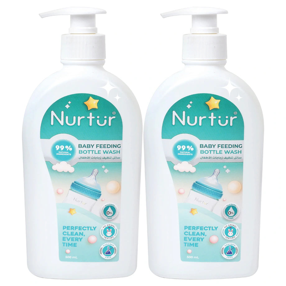 Nurtur Organic Baby Bottle & Accessories Liquid Cleanser Alcohol-Free,500ml (2 Pack)