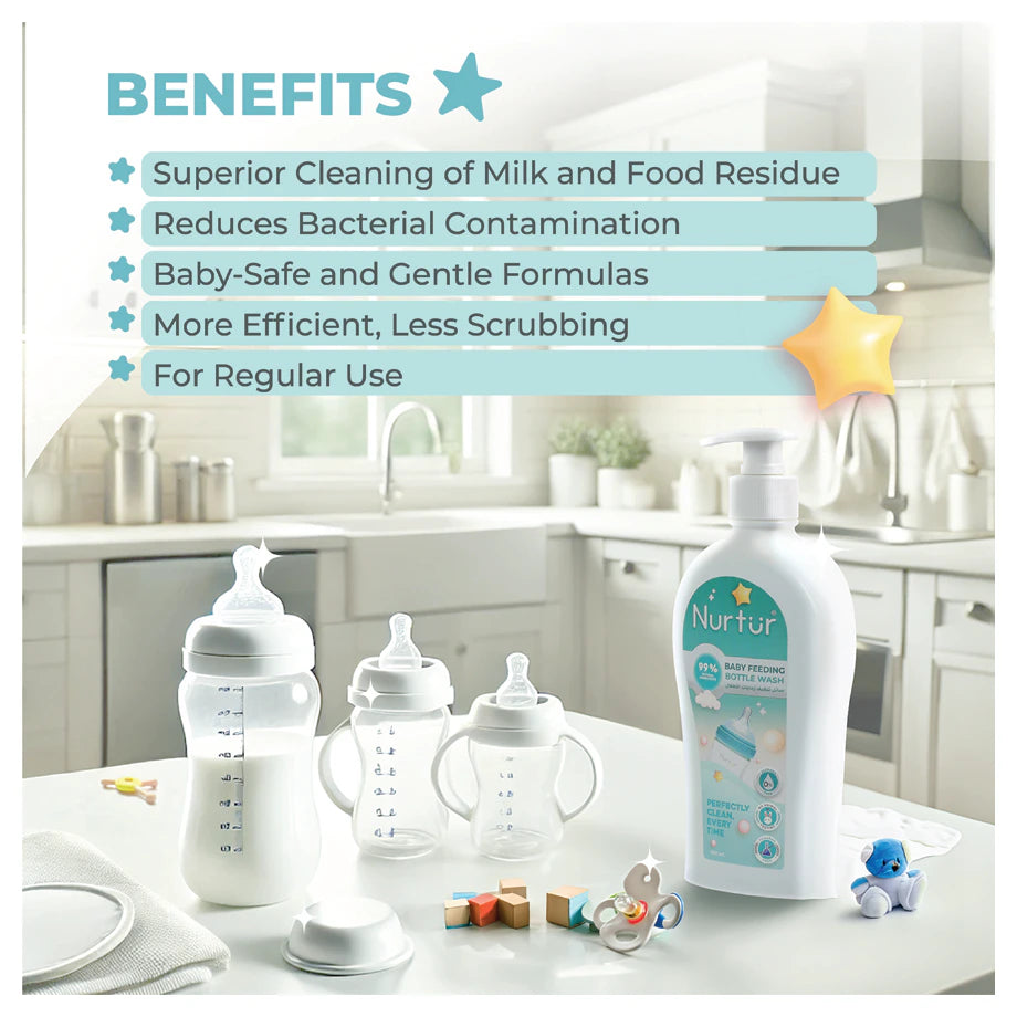 Nurtur Organic Baby Bottle & Accessories Liquid Cleanser Alcohol-Free, 500 ml