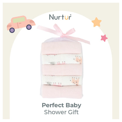 Nurtur 5-Pack Cotton Blend Baby Washcloths Gentle & Absorbent (M2)