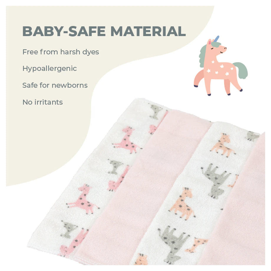 Nurtur 5-Pack Cotton Blend Baby Washcloths Gentle & Absorbent (M2)