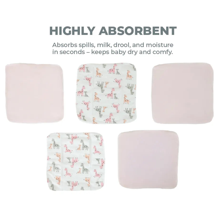 Nurtur 5-Pack Cotton Blend Baby Washcloths Gentle & Absorbent (M2)