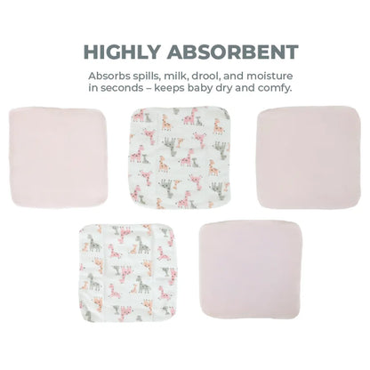 Nurtur 5-Pack Cotton Blend Baby Washcloths Gentle & Absorbent (M2)
