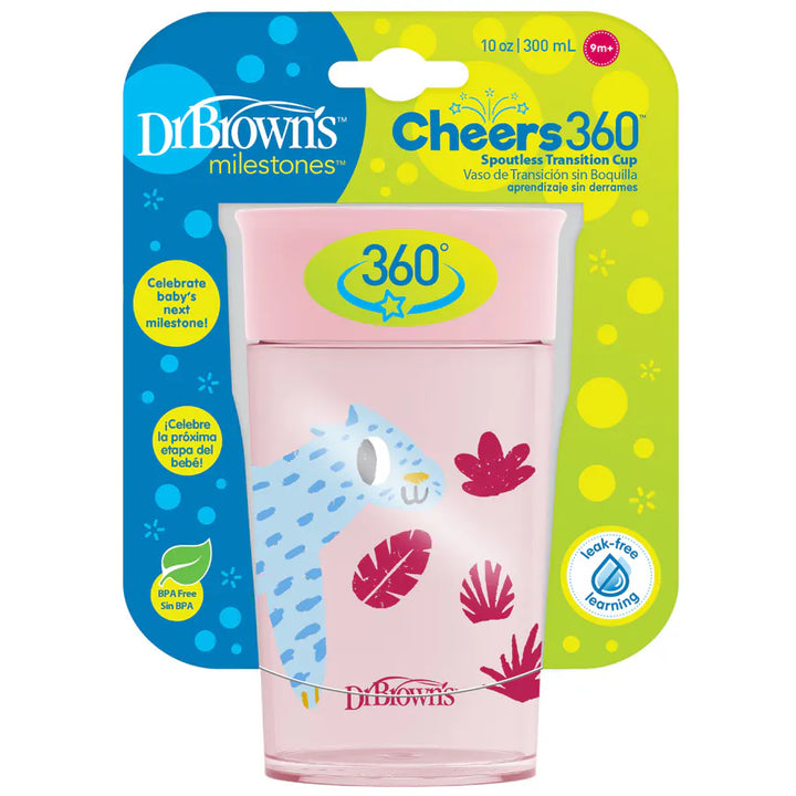 Dr. Browns Smooth Wall Cheers 360 Cup 300ml (Pink)