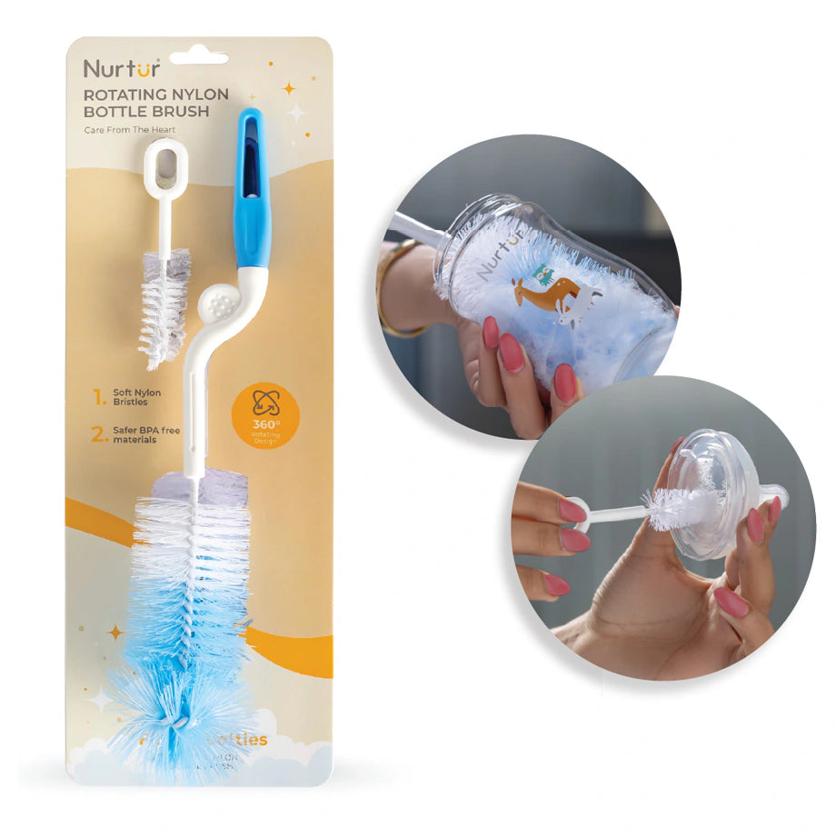 Nurtur Baby Bottle Brush with Teat Brush Included