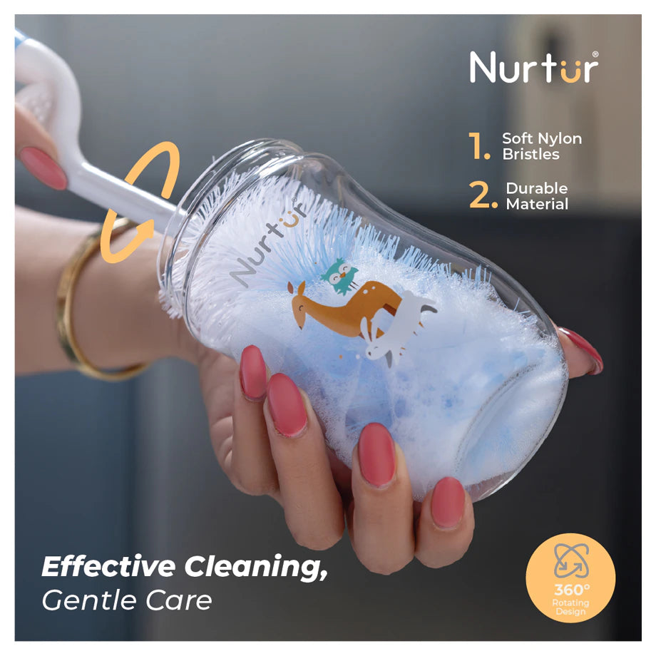 Nurtur Baby Bottle Brush with Teat Brush Included