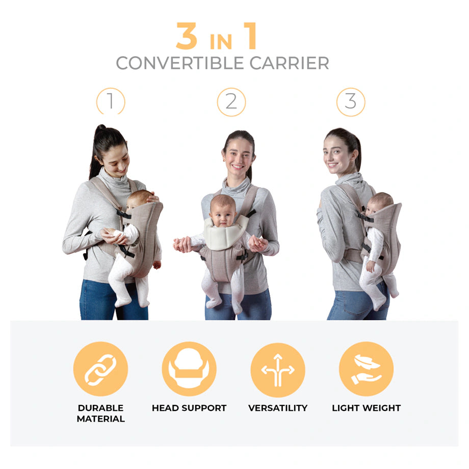 Nurtur Dove Infant Baby Carrier, Dual-Facing & Adjustable with Bib (Grey)