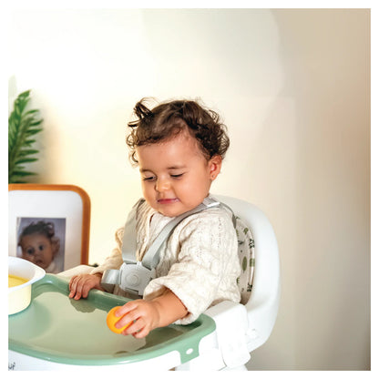 Nurtur High Chair with Storage Basket, Lockable Wheels & Detachable Tray (Green)