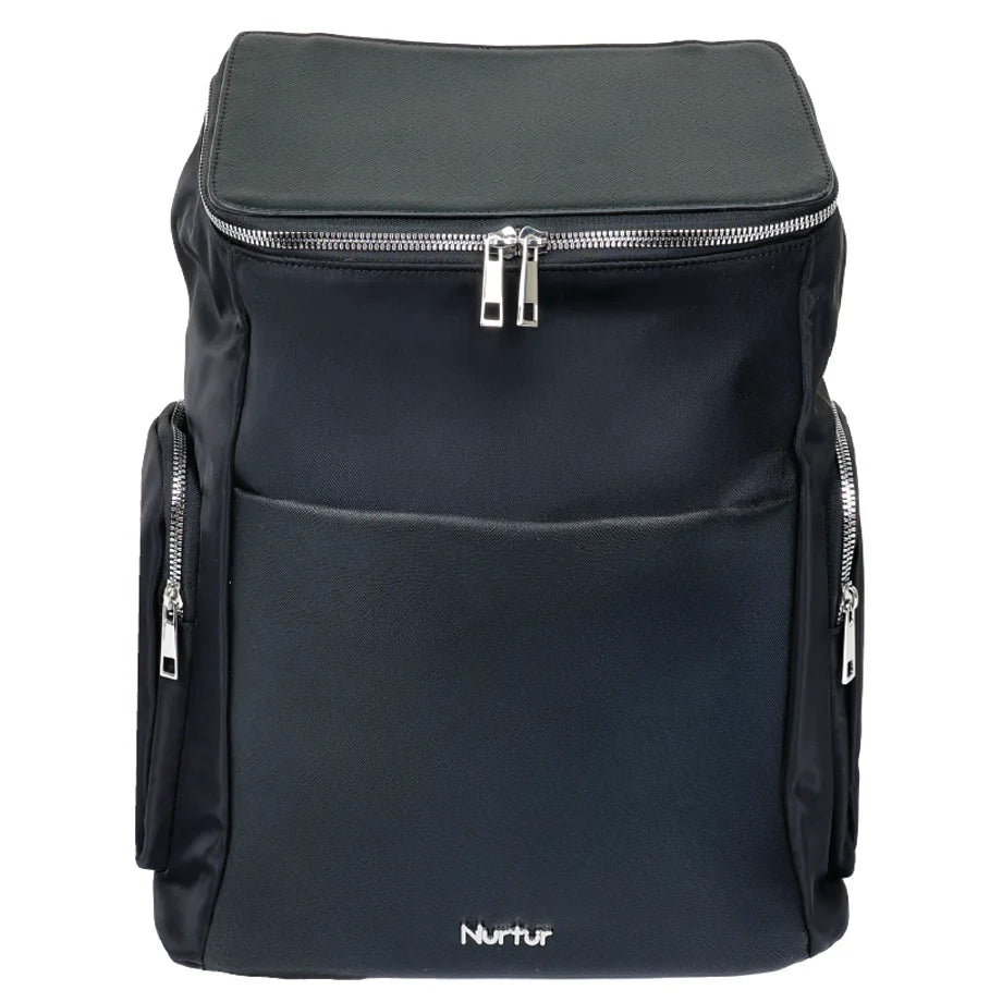 Nurtur Aura Diaper Bag Premium with Bottle Insulator & Changing Pad (Black)