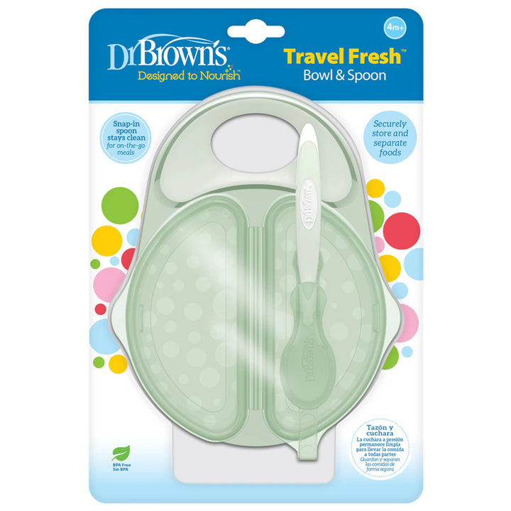 Dr. Browns Travel Fresh Bowl & Snap-in Spoon, Teal, 1-Pack