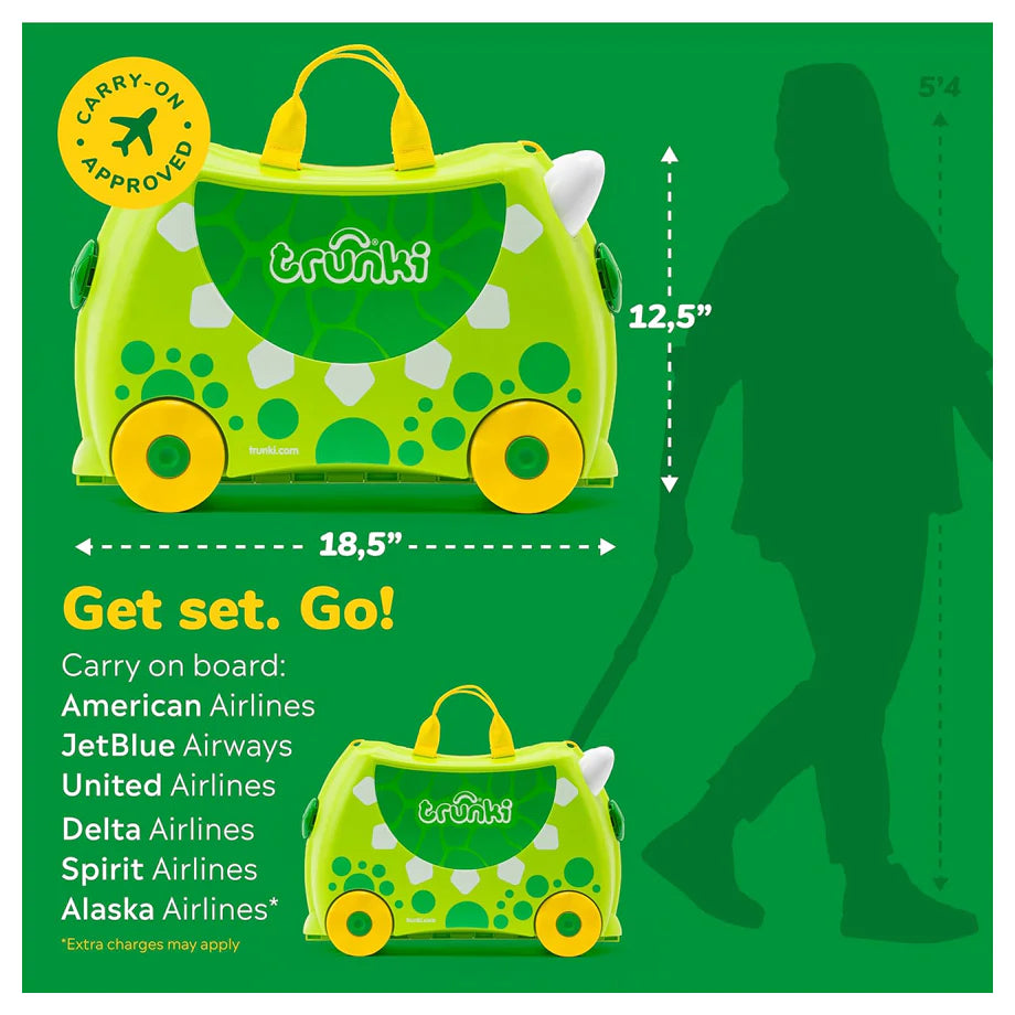 Trunki Children’s Ride?On Suitcase & Kids’ Hand Luggage (Green)